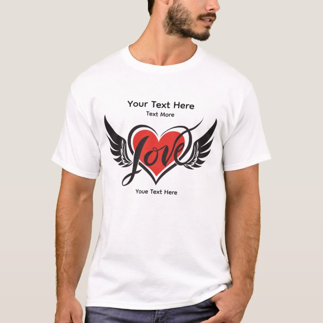 Camiseta Diseño de concepto de amor y romance con elementos (Anverso)