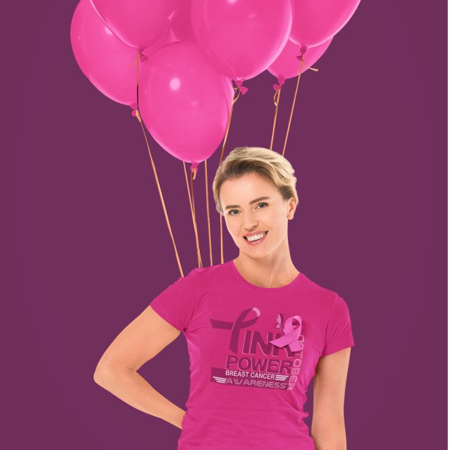 Camiseta Diseño de conciencia sobre el cáncer de mama a tra (Subido por el creador)
