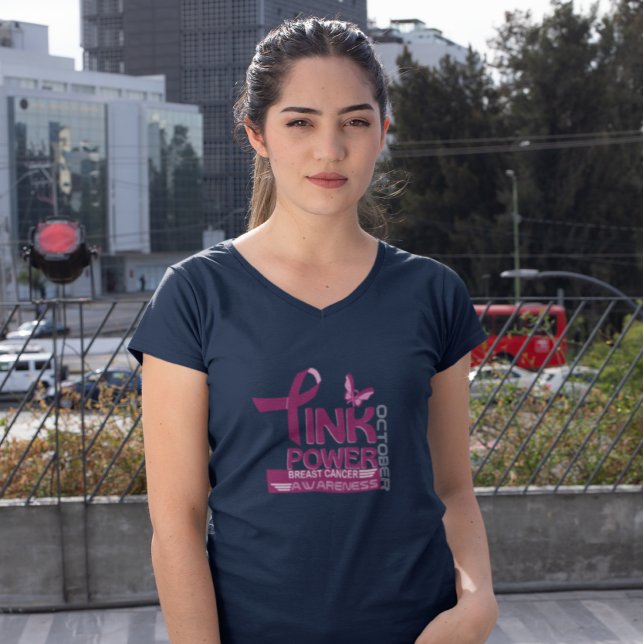 Camiseta Diseño de conciencia sobre el cáncer de mama a tra (Subido por el creador)