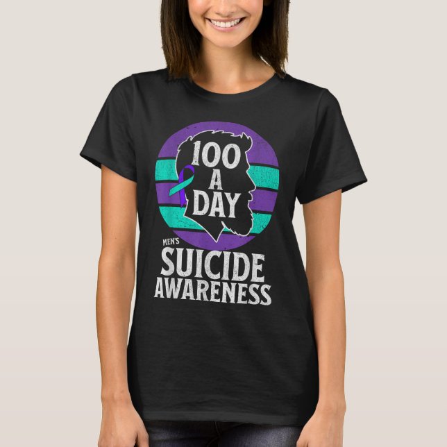 Camiseta Diseño de conciencia sobre el suicidio en hombres  (Anverso)