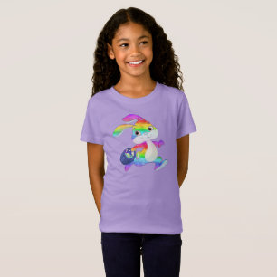Camiseta Diseño de conejito acuarela de Pascua para niños.