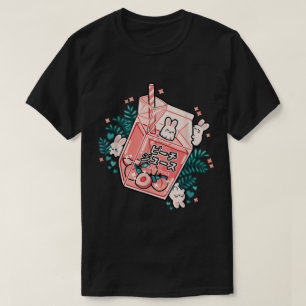 Camiseta Diseño de conejito de jugo de melocotón Kawaii