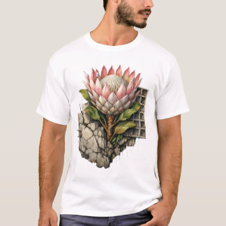 Camiseta Diseño de contraste urbano botánico Concrete Bloom