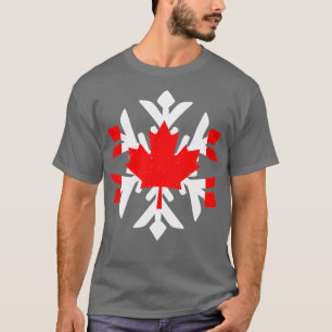 Camiseta Diseño de copo de nieve con bandera de Canadá