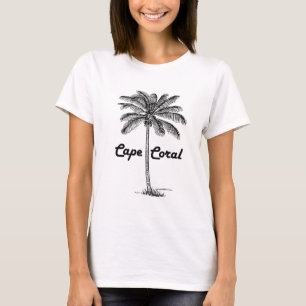 Camiseta Diseño de Coral de Cabo y Palm en blanco y negro
