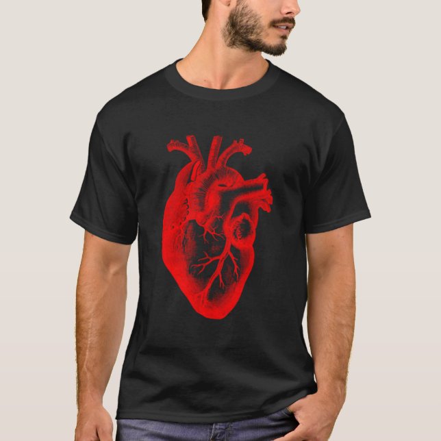 Camiseta Diseño de corazón anatómico rojo (Anverso)