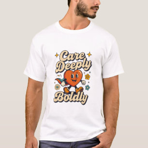 Camiseta Diseño de corazón atrevido y lindo que cuida profu