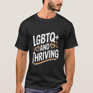 Camiseta Diseño de corazón de arcoíris LGBTQ+ y próspero
