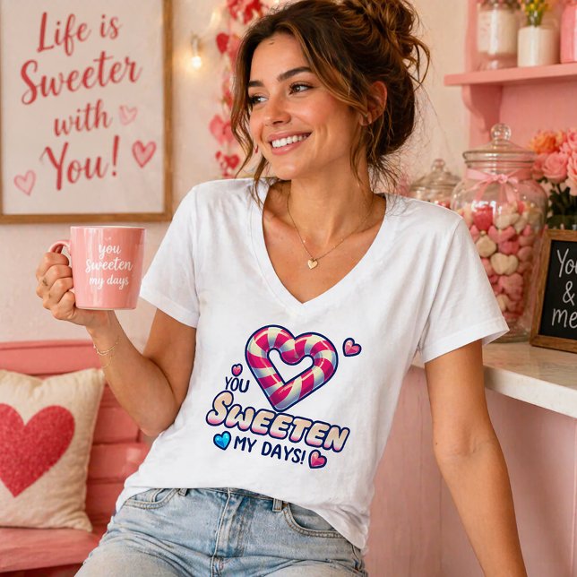 Camiseta Diseño de Corazón de Caramelo Dulce (Subido por el creador)