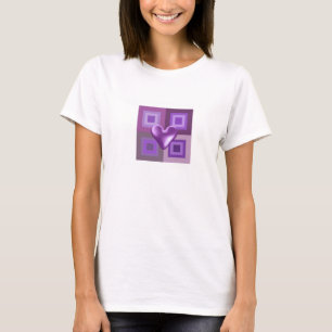 Camiseta Diseño de Corazón Morado Hinchado