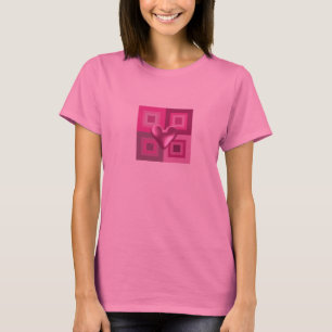 Camiseta Diseño de corazón rosado esponjoso