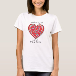 Camiseta Diseño de corazón simple editable elegante