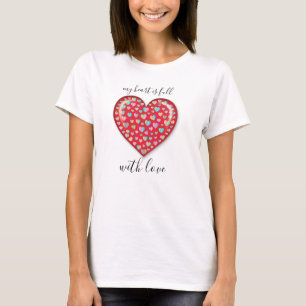 Camiseta Diseño de corazón simple elegante editable