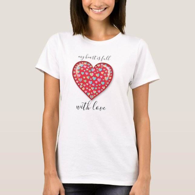 Camiseta Diseño de corazón simple elegante editable (Anverso)