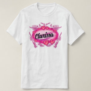 Camiseta Diseño de corazones de pincel digital personalizad