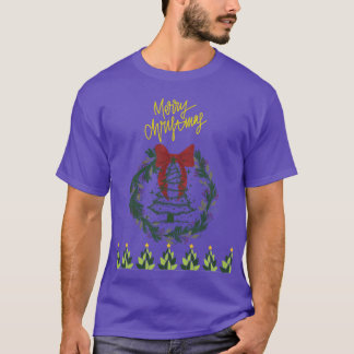 Camiseta Diseño de corona de Navidad elegante
