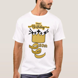 Camiseta Diseño de Corona de Rey de Cumpleaños 20 Personali