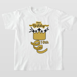 Camiseta Diseño de Corona de Rey Personalizada para 10º Cum