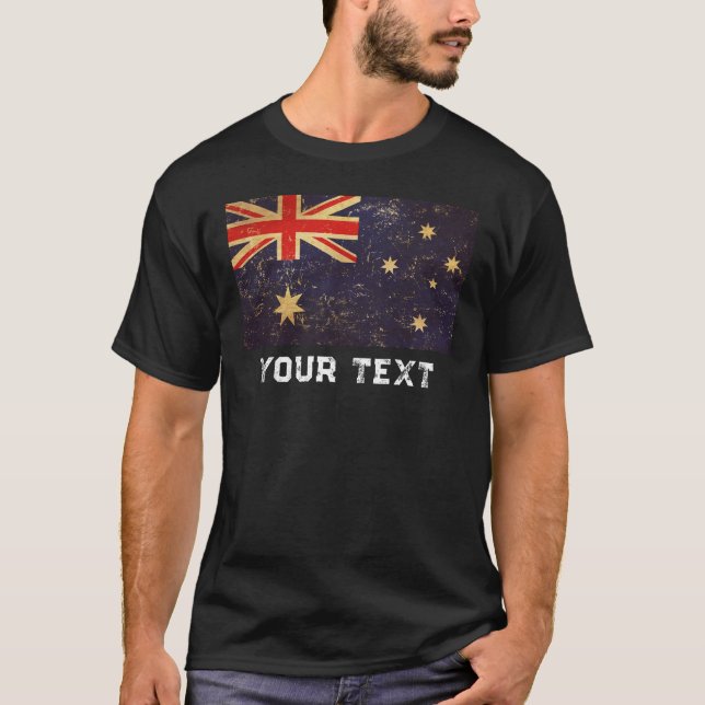 Camiseta Diseño de cosecha de bandera de Australia (Anverso)
