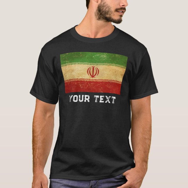Camiseta Diseño de cosecha de bandera de Irán (Anverso)