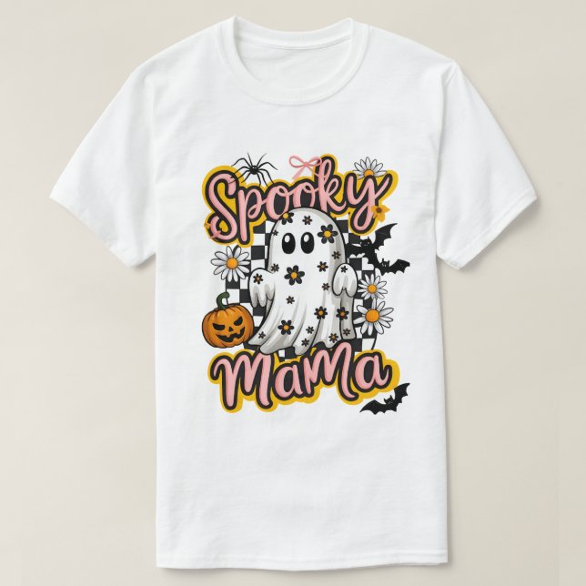 Camiseta Diseño de cosecha de fantasmas de Mama Retro Hallo (Diseño del anverso)