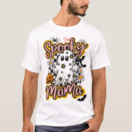 Camiseta Diseño de cosecha de fantasmas de Mama Retro Hallo