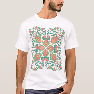 Camiseta Diseño de cosecha floral oriental