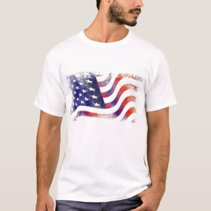 Camiseta Diseño de cosecha patriótica de bandera estadounid