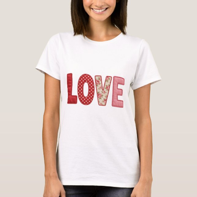 Camiseta Diseño de costura textil PNG de patchwork acolchad (Anverso)