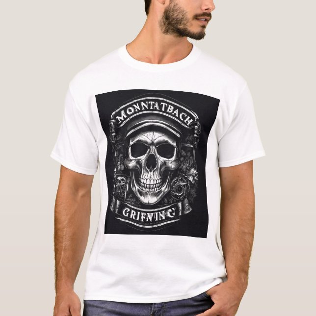 Camiseta Diseño de cráneo en bloque (Anverso)