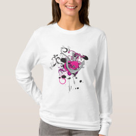 Camiseta diseño de cráneo gótico rosa y arte vectorial de a
