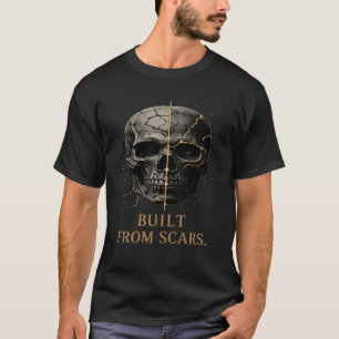 Camiseta Diseño de Cráneo Hecho de Cicatrices