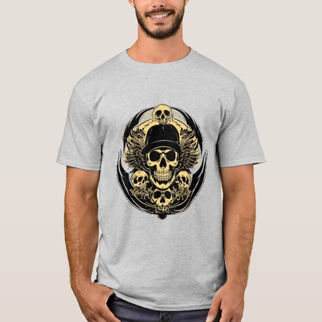 Camiseta Diseño de cráneo intrincado (Anverso)