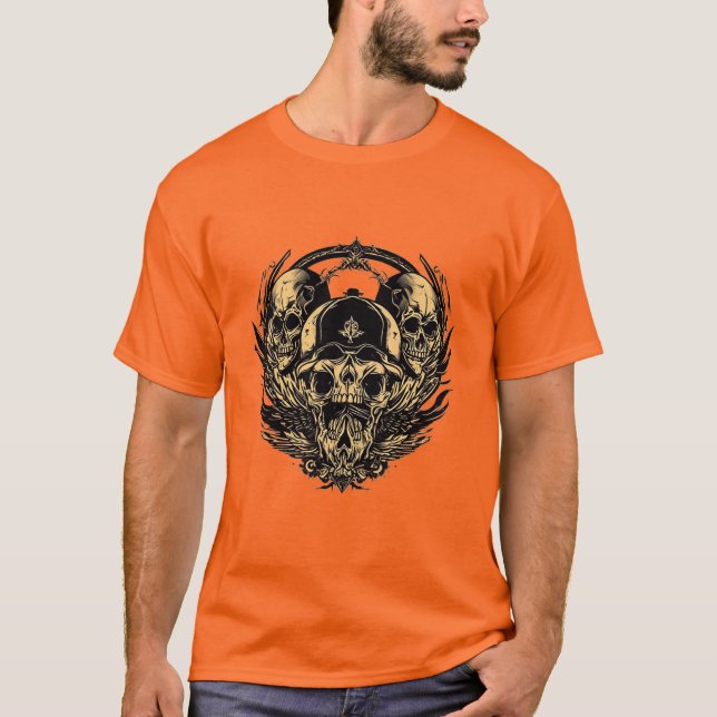 Camiseta Diseño de cráneo intrincado (Anverso)