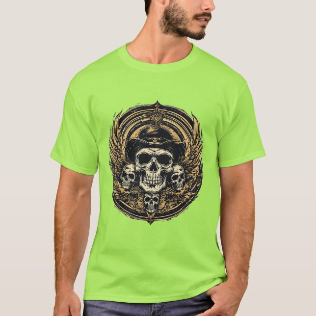 Camiseta Diseño de cráneo intrincado (Anverso)