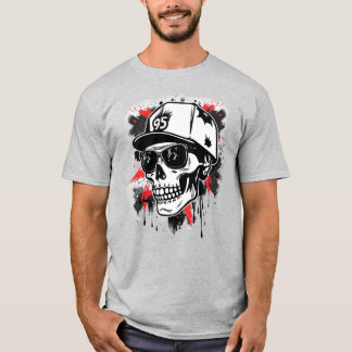 Camiseta Diseño de Cráneo Urbano