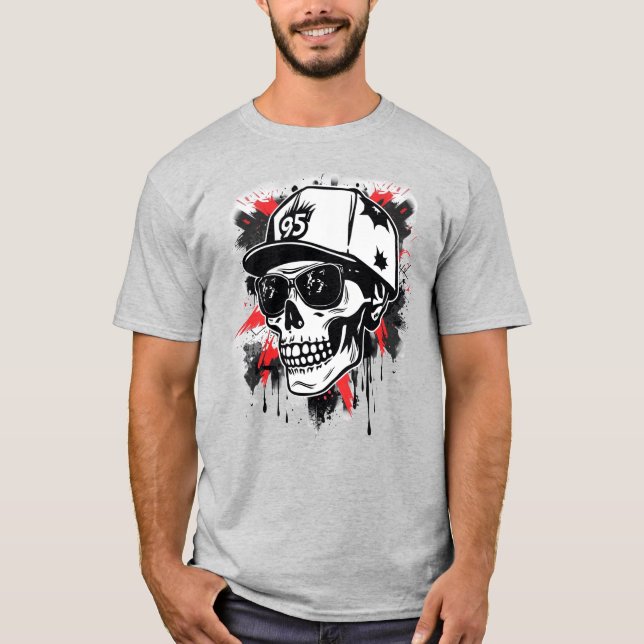 Camiseta Diseño de Cráneo Urbano (Anverso)