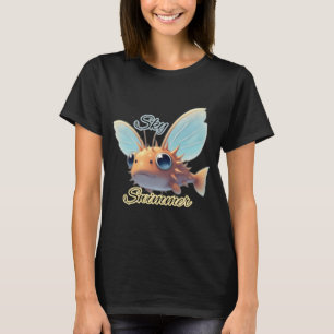 Camiseta Diseño de criatura de fantasía nadadora del cielo