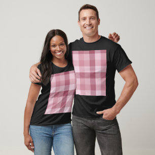 Camiseta Diseño de cuadros escoceses de gingham rosa