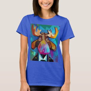 Camiseta Diseño de cubismo de Guay Funny Moose Face