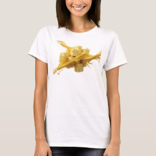 Camiseta Diseño de Cubos Abstractos de Oro Impactante