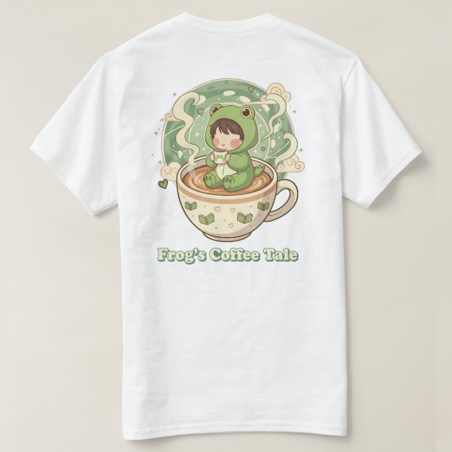 Camiseta Diseño de Cuento de Café de Rana Bonita (Reverso del diseño)