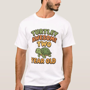 Camiseta Diseño de cumpleaños de tortuga de dos años Turtle