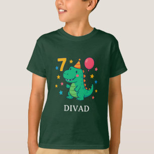 Camiseta Diseño de cumpleaños número 7 de Dino Adorable
