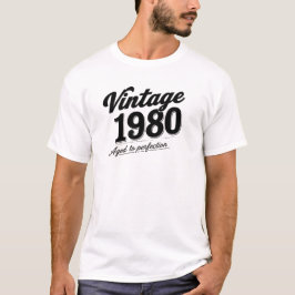 Camiseta Diseño de cumpleaños vintage de 1980 con edad a la