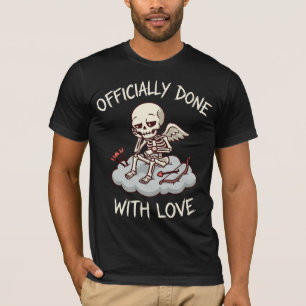 Camiseta Diseño de Cupido Esqueleto Oficialmente Hecho Con
