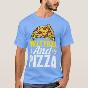 Camiseta Diseño de cutas de voleibol y pizza para las mujer