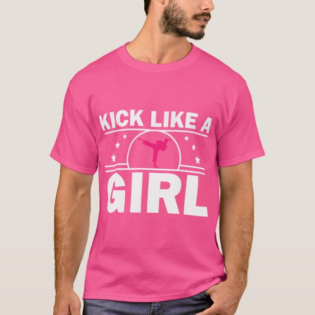 Camiseta Diseño De Cute Karate Para Chicas Mujeres Niños Ma (Anverso)