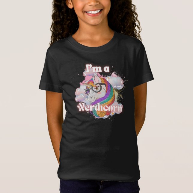 Camiseta Diseño de Cute Nerdicorn (Anverso)