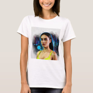 Camiseta Diseño de Cyberpunk - Estética futurista de neones